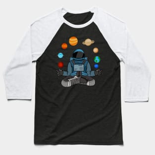 Astronaut Meditating, Yoga, Zen, Universe Baseball T-Shirt